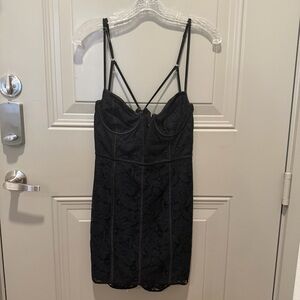 For Love & Lemons Julia Dress Black Size Medium